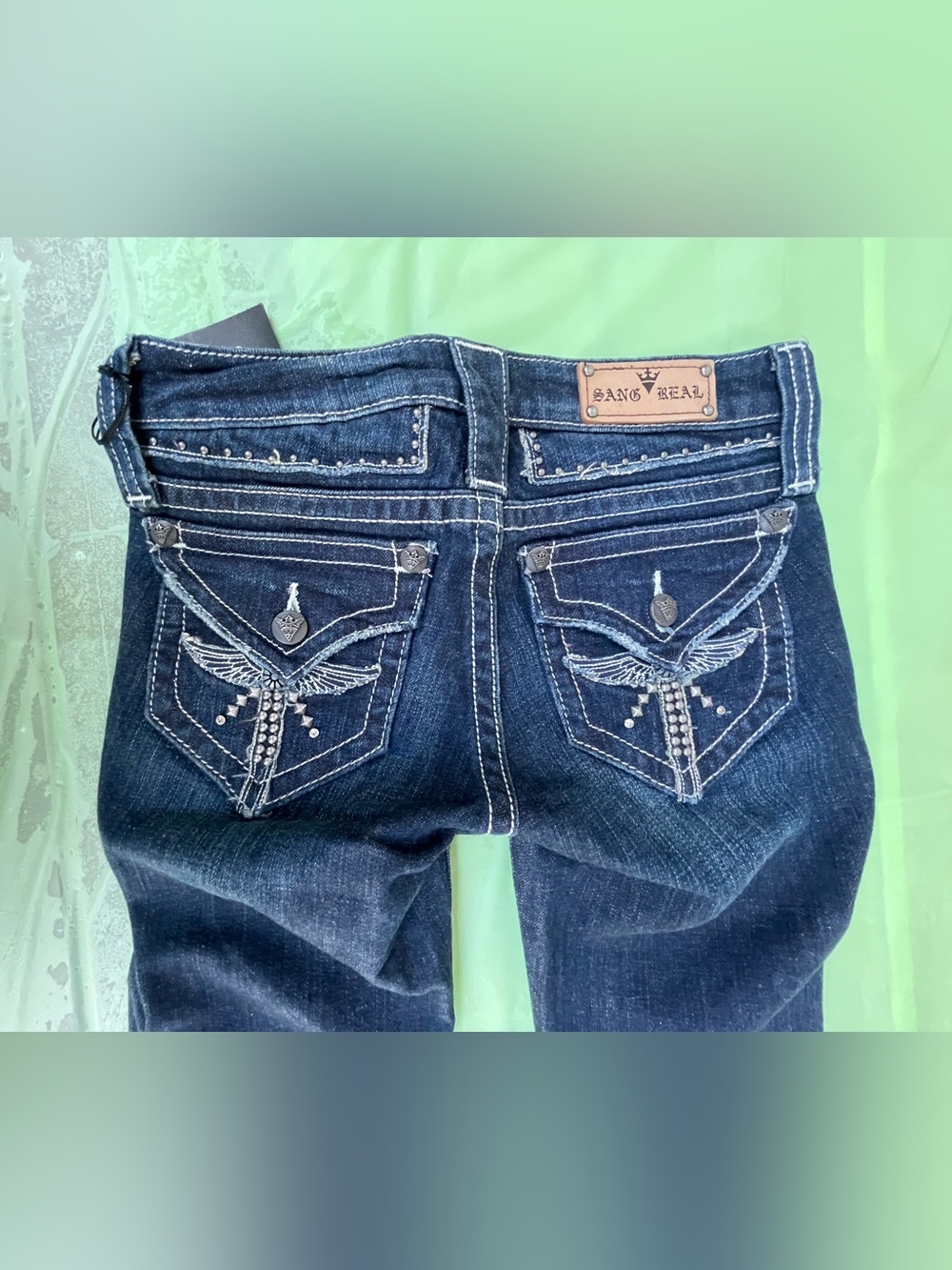 Y2K High end quality low rise SANG REAL jeans size 25 NEW WITH TAGS